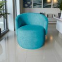 Ver imagem 7 de Poltrona Decorativa Beatriz Orgânica Suede Azul Turquesa
