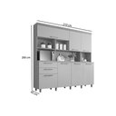 Ver imagem 3 de Kit de Cozinha Compacta Nobreza C- 7 Portas e 2 Gavetas 210cm Carvalho-cinza - Nesher