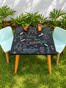 Ver imagem 1 de Mesa Infantil Tampo Lousa com 2 Cadeiras para Desenhar e Brincar:Cadeira Menta