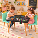 Ver imagem 7 de Mesa Infantil Tampo Lousa com 2 Cadeiras para Desenhar e Brincar:Cadeira Menta