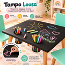 Ver imagem 3 de Mesa Infantil Tampo Lousa com 2 Cadeiras para Desenhar e Brincar:Cadeira Menta