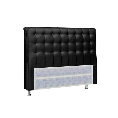 Cabeceira Cama Box Estofada King King Dama Plus Courano Preto - Simbal