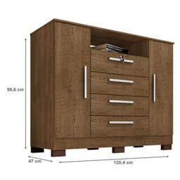 Guarda Roupa Casal Imperial com Armário Multiuso Recife e Cômoda Madri Malbec - Incorplac - 9 Guarda Roupa Casal Imperial com Armário Multiuso Recife e Cômoda Madri Malbec - Incorplac - 9