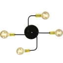Ver imagem 2 de Lustre Sputnik 4 Braços Preto/Dourado Quarto Sala Cozinha