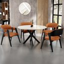 Ver imagem 2 de Cadeira para Sala de Jantar Estar Living Estofada Suran L02 Preto Couríssimo Canela - Lyam Decor