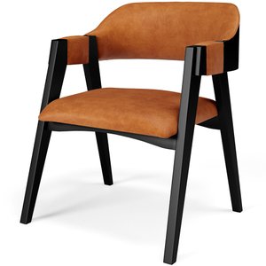 Cadeira para Sala de Jantar Estar Living Estofada Suran L02 Preto Couríssimo Canela - Lyam Decor