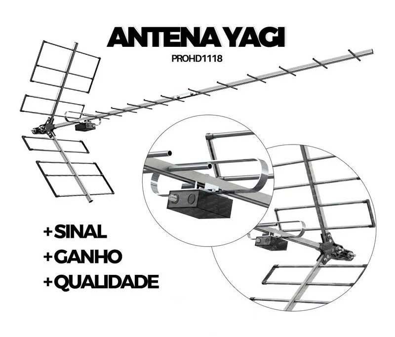 Antena Digital Uhf Yagi 18 dBi Prohd-1118 Full Hd ProEletronic - 7