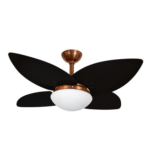 Ventilador de Teto Infinity Lótus Cobre 4 Pás Preto 110V+Controle 1025 Lótus 4P