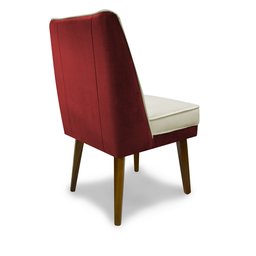 Kit 6 Cadeiras De Jantar Virgínia Compose Veludo Bege e Vinho - Meu Lar Decorações - 4 Kit 6 Cadeiras De Jantar Virgínia Compose Veludo Bege e Vinho - Meu Lar Decorações - 4