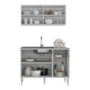 Ver imagem 5 de Armário de Cozinha com Balcão para Pia Siena Multimóveis Mp2216 Branco