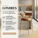 Ver imagem 2 de Banqueta Cozinha Média com Encosto Industrial Dourado Londres PU D03 - D'Rossi