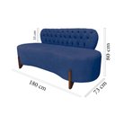 Ver imagem 7 de Sofá 3 Lugares Orgânico Curvo Tókio 180cm Suede Azul Marinho