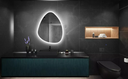 Ver imagem 2 de Espelho Orgânico Decorativo Lapidado com Led 70x50 Cm E02 para Sala, Quarto, Banheiro, 6000k 220v