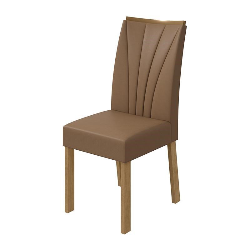 Conjunto 8 Cadeiras Apogeu Amêndoa/Corino Caramelo - Móveis Lopas - 2
