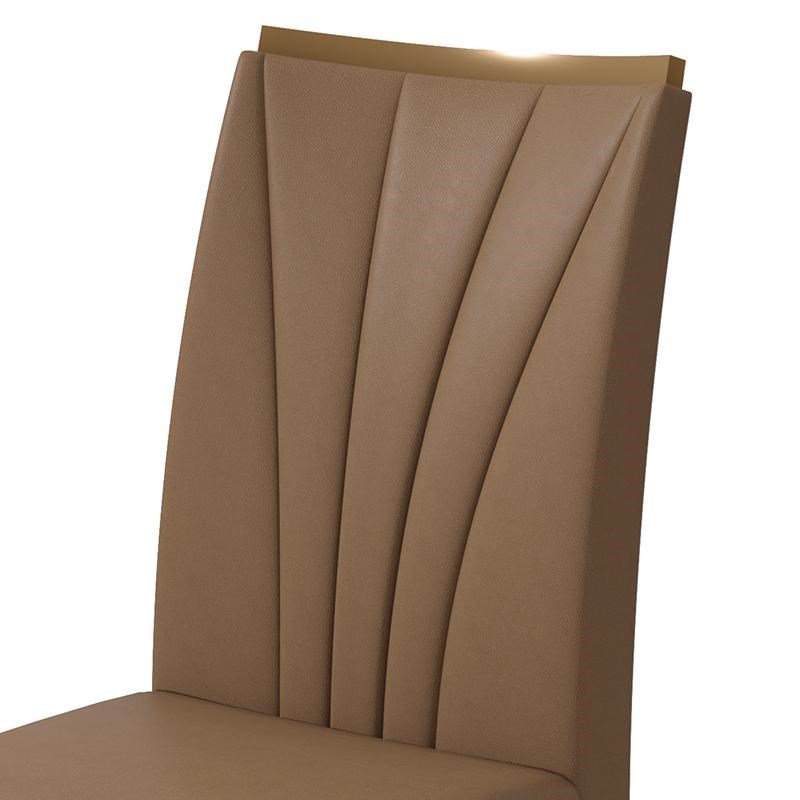 Conjunto 8 Cadeiras Apogeu Amêndoa/Corino Caramelo - Móveis Lopas - 3