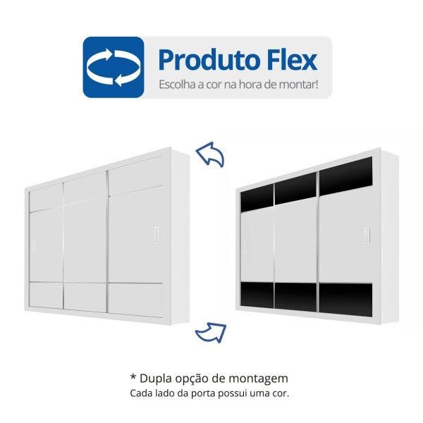 Guarda-Roupa Casal 3 Portas de Correr Lotse Flex Color - 3