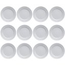 Ver imagem 1 de Jogo 12 Pratos Rasos Redondos 26,5cm em Porcelana com Relevo Tassel Germer Branco