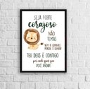 Ver imagem 1 de Quadro Infantil Tema Safari Seja Forte E Corajoso 33x24cm:Madeira preta