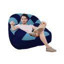 Ver imagem 1 de Poltrona Paloma Escritório Sala Pé Plástico Suede Azul Marinho e Suede Azul Turquesa - Dominic Decor