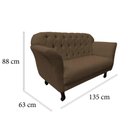 Ver imagem 5 de Kit Namoradeira + 2 Poltronas Decorativa Dália Linho Marrom Pés Madeira