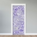 Ver imagem 1 de Adesivo de Porta - Flores e Cisnes
