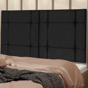 Cabeceira Cama Casal Box 140cm Estofada Ellegancy Preto