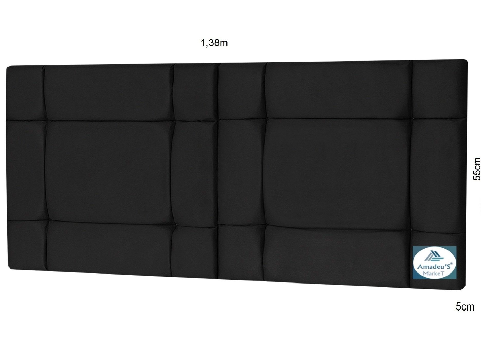 Cabeceira Cama Casal Box 140cm Estofada Ellegancy Preto - 3