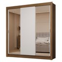Ver imagem 3 de Guarda-roupa Casal 3 Portas de Correr com Espelhos 2 Gavetas Rustic/branco Sublime Madesa