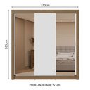 Ver imagem 4 de Guarda-roupa Casal 3 Portas de Correr com Espelhos 2 Gavetas Rustic/branco Sublime Madesa