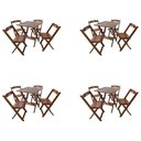 Ver imagem 1 de Kit 4 Conjuntos Mesa Dobrável Madeira 70x70 com 4 Cadeiras Personalizada Hei Imbuia - Tarimatã