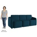 Ver imagem 5 de Sofá Cama Casal para Sala 276cm Polska K04 Veludo Azul - Mpozenato