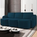 Ver imagem 2 de Sofá Cama Casal para Sala 276cm Polska K04 Veludo Azul - Mpozenato