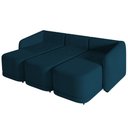 Ver imagem 6 de Sofá Cama Casal para Sala 276cm Polska K04 Veludo Azul - Mpozenato