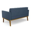 Ver imagem 7 de Poltrona Namoradeira Decorativa Karen Pés Fixo em Madeira Castanho Suede Azul Marinho G19 - Gran Bel
