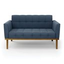 Ver imagem 6 de Poltrona Namoradeira Decorativa Karen Pés Fixo em Madeira Castanho Suede Azul Marinho G19 - Gran Bel