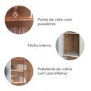 Ver imagem 2 de Cristaleira 2 Portas de Vidro Noronha com Led