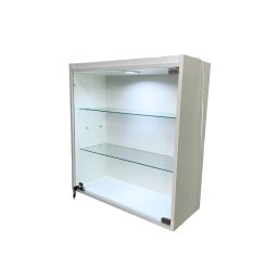 Vitrine Suspensa Expositor Iluminação Prateleira Porta Vidro Branca - 1