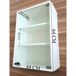 Vitrine Expositor Prateleira Porta Vidro 44x64x25 Cm Branca - 3