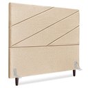 Ver imagem 1 de Cabeceira Queen 160 Cm com Frame Cristal Linho Bege Artte