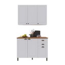 Ver imagem 2 de Cozinha Modulada 2 Peças Bari com Balcão e Aéreo 100% MDF Branco