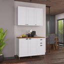 Ver imagem 1 de Cozinha Modulada 2 Peças Bari com Balcão e Aéreo 100% MDF Branco