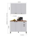 Ver imagem 3 de Cozinha Modulada 2 Peças Bari com Balcão e Aéreo 100% MDF Branco