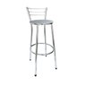 Banqueta Alta Cairo Cromada Assento Prateado - 1