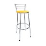 Banqueta Alta Cairo Cromada Assento Amarelo - 1