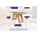 Ver imagem 4 de Conjunto: Mesa Sala Jantar Carol Tampo Madeirado C/ Vidro 180x90cm e 6 Cadeiras Fernanda Madeirado/