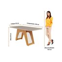 Ver imagem 7 de Conjunto: Mesa Sala Jantar Carol Tampo Madeirado C/ Vidro 180x90cm e 6 Cadeiras Fernanda Madeirado/