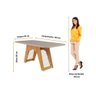 Conjunto: Mesa Sala Jantar Carol Tampo Madeirado C/ Vidro 180x90cm e 6 Cadeiras Fernanda Madeirado/ - 7