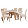 Conjunto: Mesa Sala Jantar Carol Tampo Madeirado C/ Vidro 180x90cm e 6 Cadeiras Fernanda Madeirado/ - 9