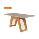 Ver mais imagens de Conjunto: Mesa Sala Jantar Carol Tampo Madeirado C/ Vidro 180x90cm e 6 Cadeiras Fernanda Madeirado/