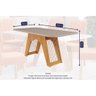 Conjunto: Mesa Sala Jantar Carol Tampo Madeirado C/ Vidro 180x90cm e 6 Cadeiras Fernanda Madeirado/ - 6